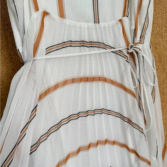 H&M Ivory Maxi Dress with Tan Stripes size 6 - Picture 15 of 16